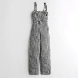 NWT Hollister Belted Gingham Jumpsuit (Med Short)